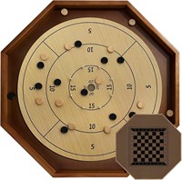 Crokinole Board Game 30 Inch  2 in 1  Brown