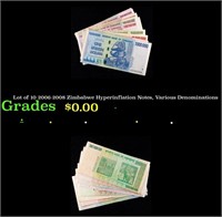 Lot of 10 2006-2008 Zimbabwe Hyperinflation Notes,