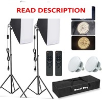 $80  MOUNTDOG Softbox Lighting Kit  2-PC 85W  Whit