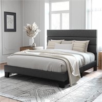 N8005  Allewie Queen Platform Bed Dark Grey