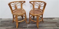 Pair of Rattan cane chairs