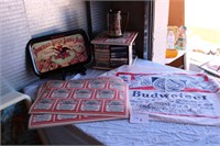 Budweiser Shirt and cassette tape holder and more