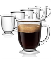 6 glass insulated coffee mugs with handle