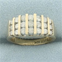 Diamond Bar Set Ring in 10k Yellow Gold