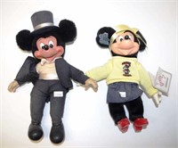 Vintage Applause Mickey and Minnie plush toys