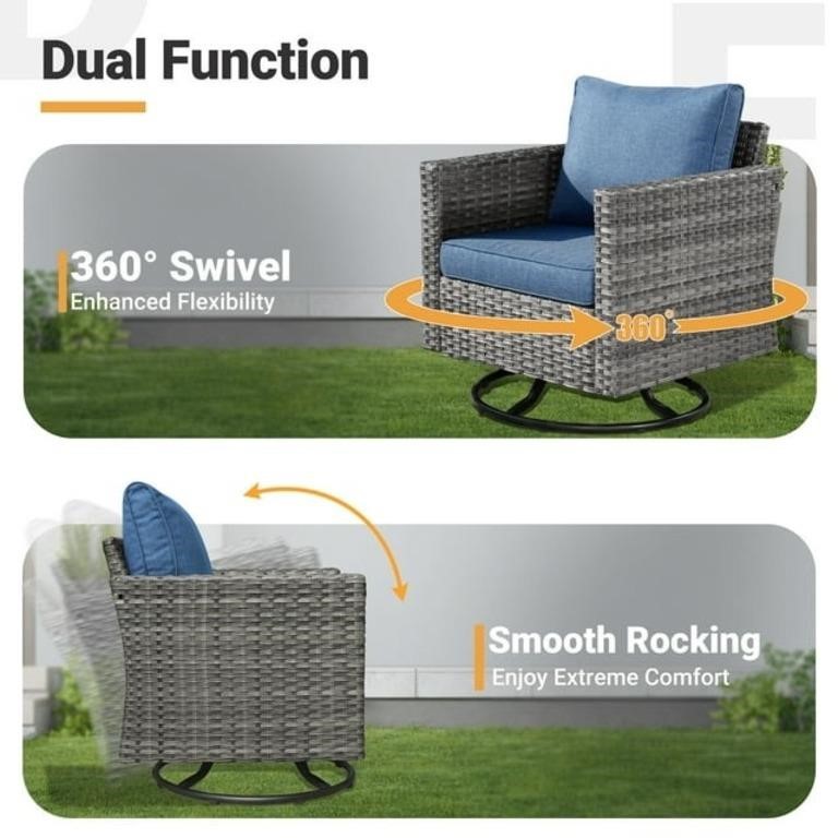 E1669 All Weather Wicker Patio Chairs Set of 2