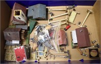 Collection of vintage model buildings& accessories