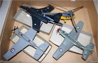 Four various British FAA model planes