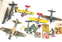 Box various partially completed model aeroplanes