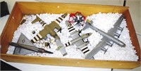 Large box of various model aeroplanes