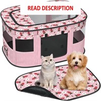 $51  Foldable Pet Playpen  Medium Pink