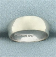 Half Dome High Polish Wedding Band Ring in 14k Whi