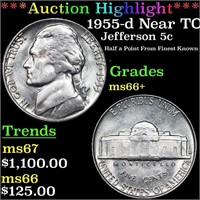 ***Auction Highlight*** 1955-d Jefferson Nickel Ne