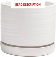 $44  8 Inch Ceramic Planter Pot  Matte White Mediu