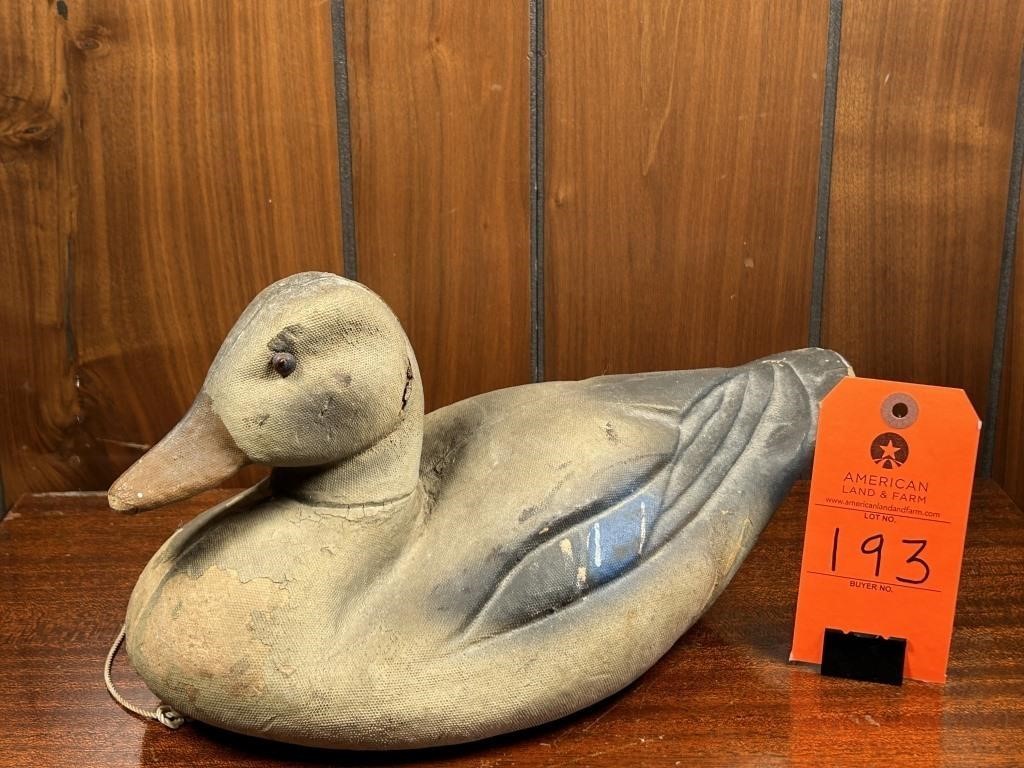 Animal Trap Co. Duck decoy and Duck wood carving
