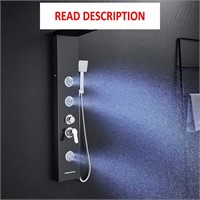 $140  ROVATE LED Shower Panel  5 in 1  Black