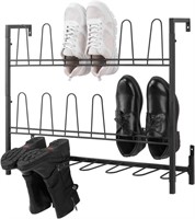 B6807 MyGift Premium Black Metal Hanging Wall Shoe