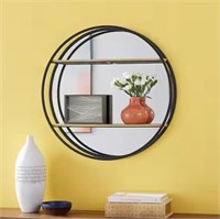 W1545  StyleWell Round Wall-Mount Bookshelf Black