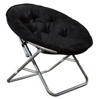 B8416  Black Faux Fur Saucer Chair