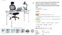 W5868  55in Computer Office Desk White