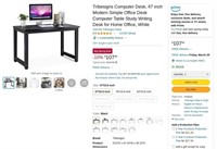 W3246  Tribesigns Computer Desk White 47*23.6 inc