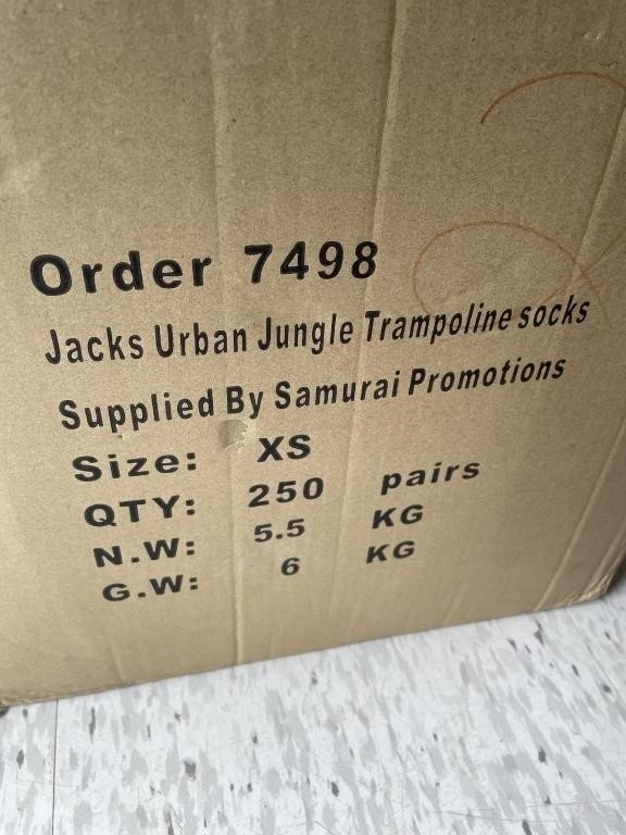 Box of 250 Pair XS Jack's Branded Trampoline Socks