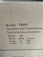 Box of 250 Pairs M Jack's Branded Trampoline Socks