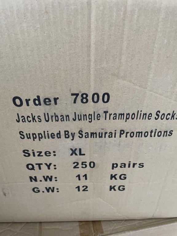 Box of 250 Pair XL Jack's Branded Trampoline Socks