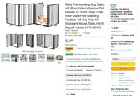 B8425  Metal Freestanding Dog Gate 24H80W B