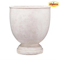 W2071  Large White Stone Resin Urn Planter 16 in.
