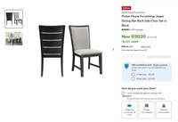 W1566  Jasper Dining Chair Black 2 pack