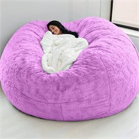 $60  Giant Fur Bean Bag Chair Cover  5FT Purple