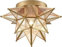 $120  Brass Moravian Star Light  Boho Lamp  12.7-I