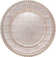 G841 Pattern Glass Charger Plate Set 12.6 - Rose