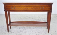 Italian inlaid cherry wood 2 tier hall table