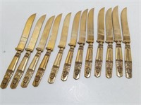 Vintage Siamese Budda Knife Set X 12 P3495