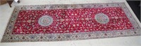 Large Iranian double medallion wool rug