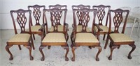 Set of 8 vintage Chippendale style dining chairs