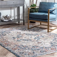 $186  nuLOOM Winged Cartouche Area Rug  8x10  Grey