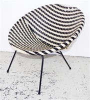 Retro 'moon' black & white chair