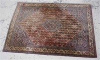 Iranian Naine inlaid silk blend rug