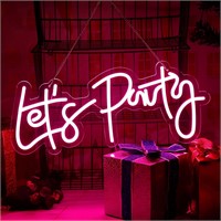 $36  21x9' 'Let's Party' Neon Sign  Pink