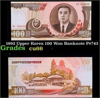 1992 Upper Korea 100 Won Banknote P#?43 Grades Gem