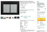 W6289  Pleasant Hearth Ascot Glass Door Black La