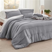 B1853  Bedsure Grey California King Comforter Set