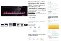 W2202  Electric Fireplace in Black 50