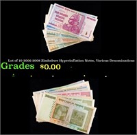 Lot of 10 2006-2008 Zimbabwe Hyperinflation Notes,