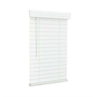 $111  2 Faux Wood Blind  40x64  White  Embossed