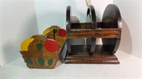 (2) VINTAGE WOODEN MAGAZINE RACKS