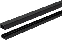SEALED-4 Ft. Black Plastic Sliding Door Track Set